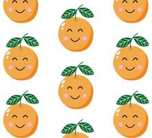 Orange fruit summer pattern. vector