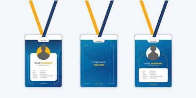 Modern and clean business id card template. professional id card design template with gradient color. corporate modern business id card design template. vector