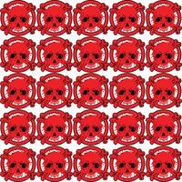 Seamless pattern with skulls on a black background. vector