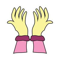 Rubber latex gloves on a white background. Illustration of rubber gloves. vector