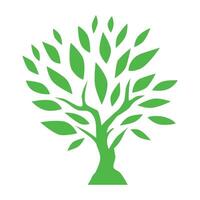 green tree icon on white background. ecology concept. flat design vector