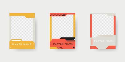 Collection of player frames template. Game card frame template design. vector
