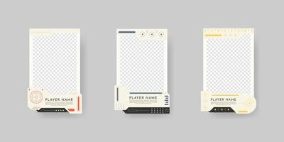 Collection of player frames template. Game card frame template design. vector