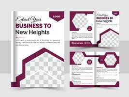 Bi Fold Corporate business brochure design template. Corporate Business Bi Fold Brochure Design Template. Business Try Fold Brochure Design, corporate abstract design in 6 page vector