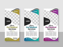 Medical Roll-Up Or Dl Flyer And Rack Card Design Template For Your Business. vector