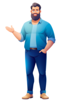 uma 30 ano velho homem com uma barba, vestindo casual roupas, levanta dele esquerda mão com dele Palma voltado para avançar, mostrando uma gesto do cumprimento ou parando, enquanto mantendo uma neutro facial expressão png