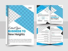 Bi Fold Corporate business brochure design template. Corporate Business Bi Fold Brochure Design Template. Business Try Fold Brochure Design, corporate abstract design in 6 page vector