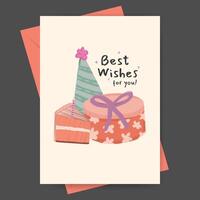 Hand drawn birthday greeting card design vector