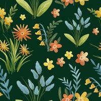 spring flowers seamless pattern. vector