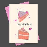Hand drawn birthday greeting card design vector