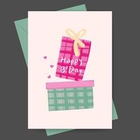 Hand drawn birthday greeting card design vector
