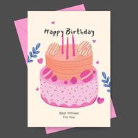 Hand drawn birthday greeting card design vector