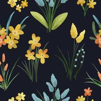 spring flowers seamless pattern. vector