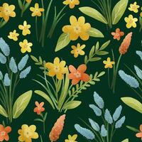 spring flowers seamless pattern. vector