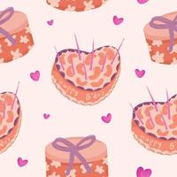 Seamless pattern of cake birthday party element vector