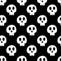 Seamless pattern with skull. Halloween background. Goth black style. flat illustration. vector