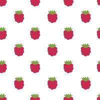 Simple Raspberry seamless pattern. Berry food summer background. flat illustration vector