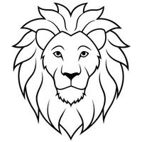 Lion head silhouette with white background vector