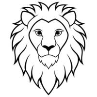 Lion head silhouette with white background vector