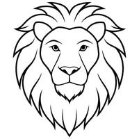 Lion head silhouette with white background vector