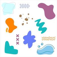 The image is a collage of various shapes and colors, including blue, orange, and purple. The shapes are abstract and seem to be splattered or smeared, giving the impression of a messy or chaotic scene vector