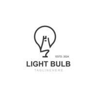 Light bulb creative lamp logo icon and business design bulb digital technology smart idea vector