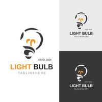 Light bulb creative lamp logo icon and business design bulb digital technology smart idea vector