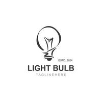 Light bulb creative lamp logo icon and business design bulb digital technology smart idea vector