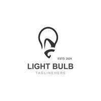 Light bulb creative lamp logo icon and business design bulb digital technology smart idea vector