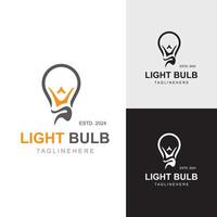 Light bulb creative lamp logo icon and business design bulb digital technology smart idea vector