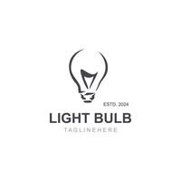 Light bulb creative lamp logo icon and business design bulb digital technology smart idea vector
