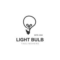 Light bulb creative lamp logo icon and business design bulb digital technology smart idea vector