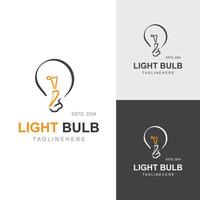Light bulb creative lamp logo icon and business design bulb digital technology smart idea vector