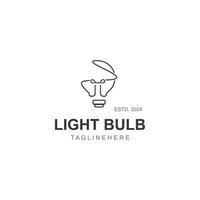 Light bulb creative lamp logo icon and business design bulb digital technology smart idea vector
