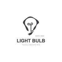 Light bulb creative lamp logo icon and business design bulb digital technology smart idea vector