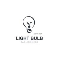 Light bulb creative lamp logo icon and business design bulb digital technology smart idea vector