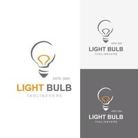 Light bulb creative lamp logo icon and business design bulb digital technology smart idea vector