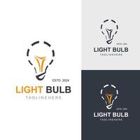 Light bulb creative lamp logo icon and business design bulb digital technology smart idea vector