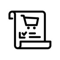Shopping list icon design. Perfect for e-commerce, inventory management and shopping list applications. Universal symbol for organizing and managing grocery items. vector