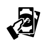 Payment glyph design icon. Isolated on a white background. Perfect for web and app interfaces, presentations, infographics, etc. vector