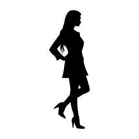 silhouette with the image of a woman on a white background vector