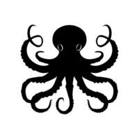 silhouette with the image of an octopus on a white background vector