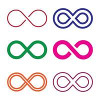 set of infinity logo design template. Colorful abstract infinity sign symbol. vector