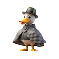 a cartoon duck wearing a hat and coat png