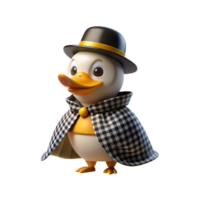 a duck wearing a hat and coat png