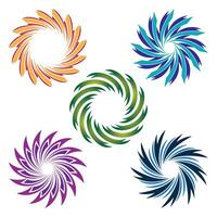 Set of Colorful Swirls Design Elements Illustration. vortex logo symbol vector