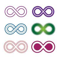 set of infinity logo design template. Colorful abstract infinity sign symbol. vector
