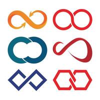 Infinity symbol icon set illustration. Flat design style. vector