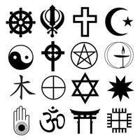 Religion icons symbol set. Simple set of religion icons for web design on white background vector