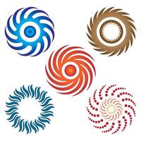 Set of abstract design elements. Swirl, twirl, spiral and vortex shapes. vector